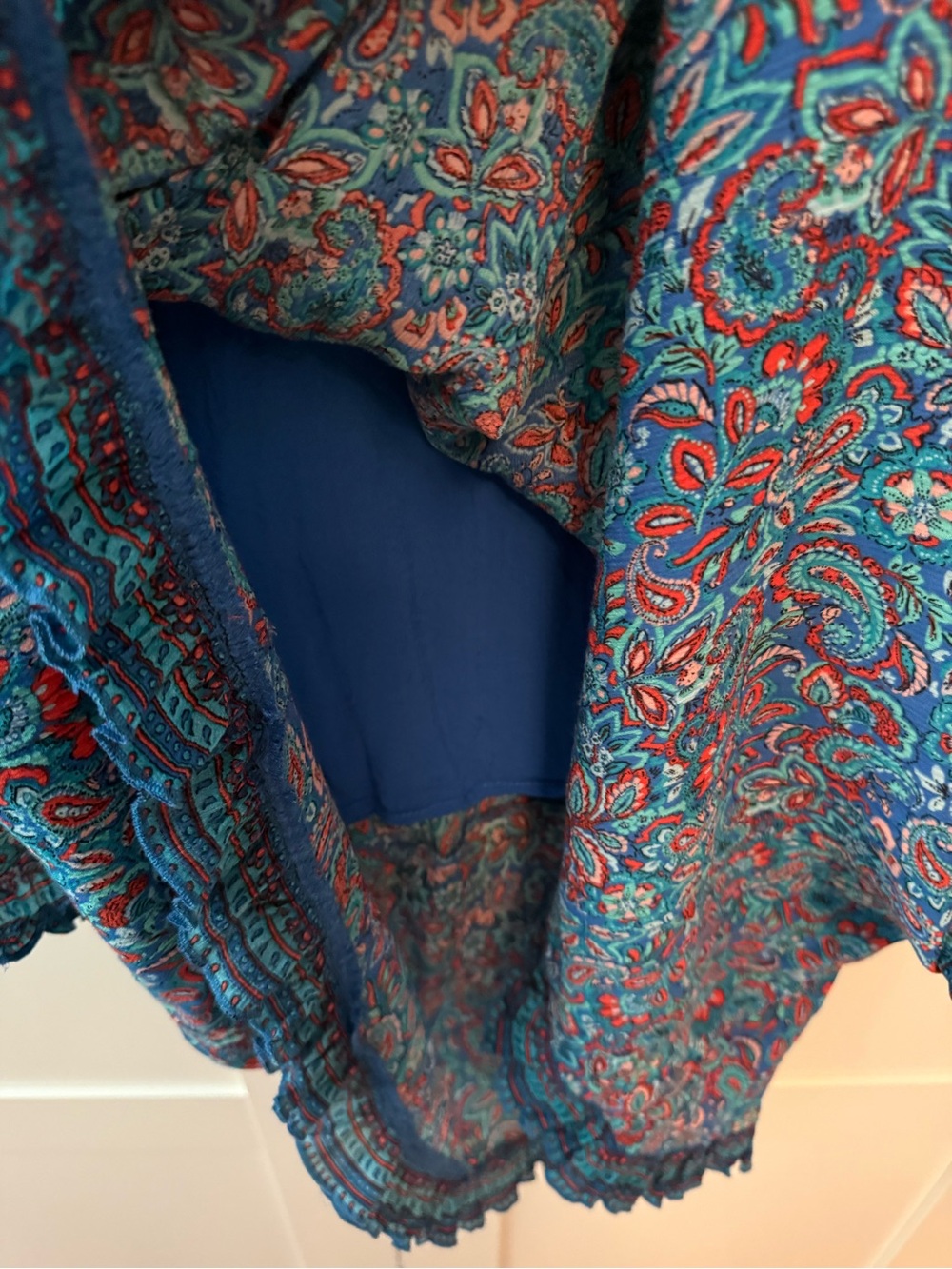 J. Jill Blue Paisley Tiered Sleeveless Maxi Dress. XL - Picture 6 of 9